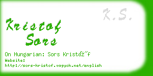 kristof sors business card